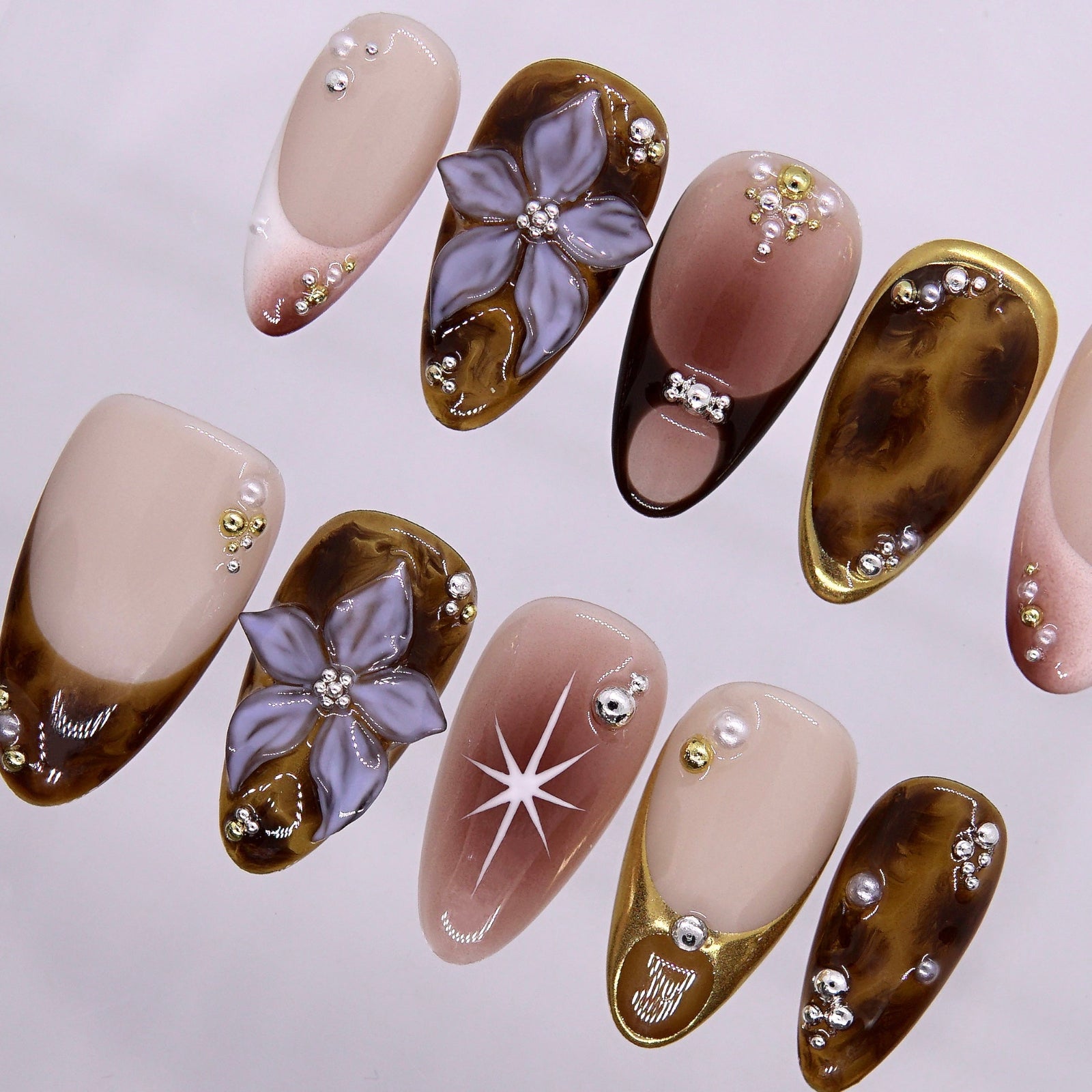 Starburst accent detail with tiny gems.